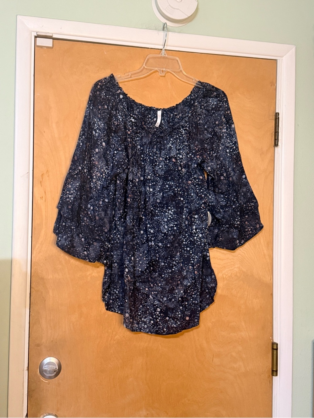 Lovlei Meg Navy Printed Peasant Blouse